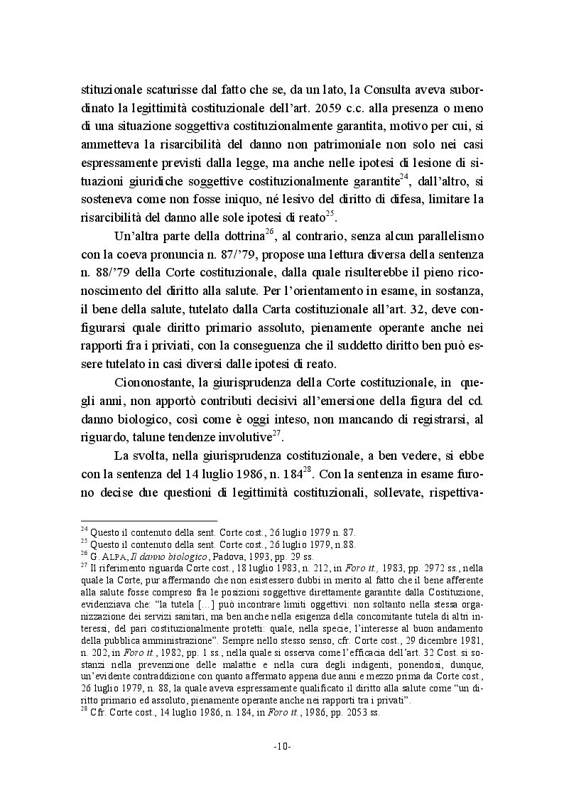 Estratto dalla tesi: Il danno biologico