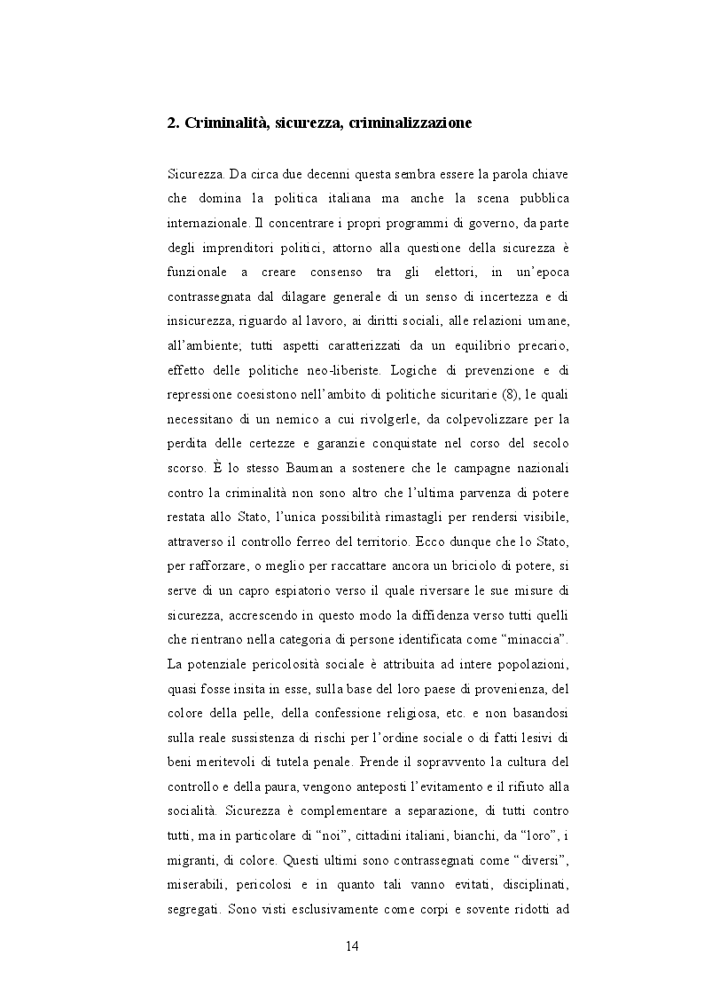 Estratto dalla tesi: La condizione dei detenuti immigrati e le loro prospettive a fine pena