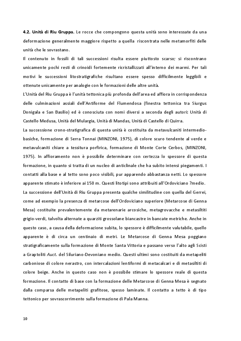 Estratto dalla tesi: Caratteristiche giacimentologiche e geologico-ambientali della miniera di Genna Tres Montis (Silius) - prospettive di rilancio economico e geoturistico