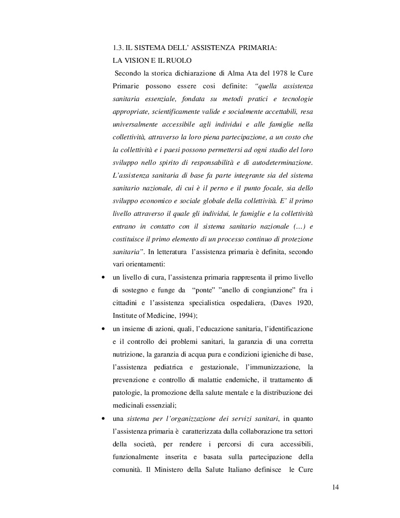 Estratto dalla tesi: La continuità assistenziale nei pazienti cronici e anziani fragili: ipotesi di un modello organizzativo di un presidio territoriale di prossimità