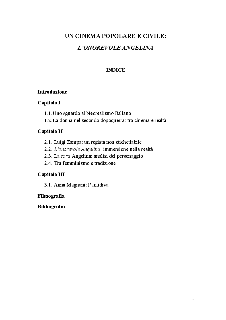 Indice della tesi: Un cinema popolare e civile: L'Onorevole Angelina, Pagina 1