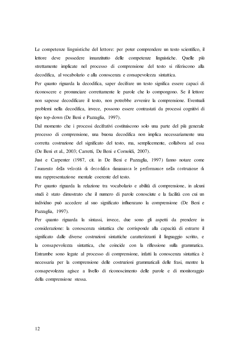 Estratto dalla tesi: L'uso dei diagrammi causali per facilitare l'apprendimento scientifico dal testo scritto