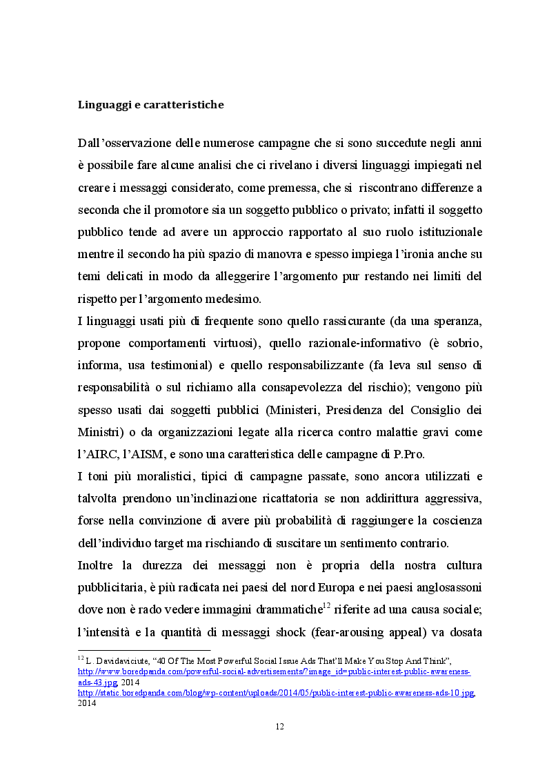 Estratto dalla tesi: Evoluzione della comunicazione sociale, dalla Pubblicità Progresso alle campagne shock