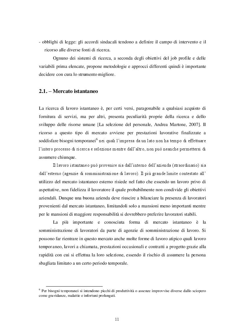 Estratto dalla tesi: Ricerca e selezione del personale