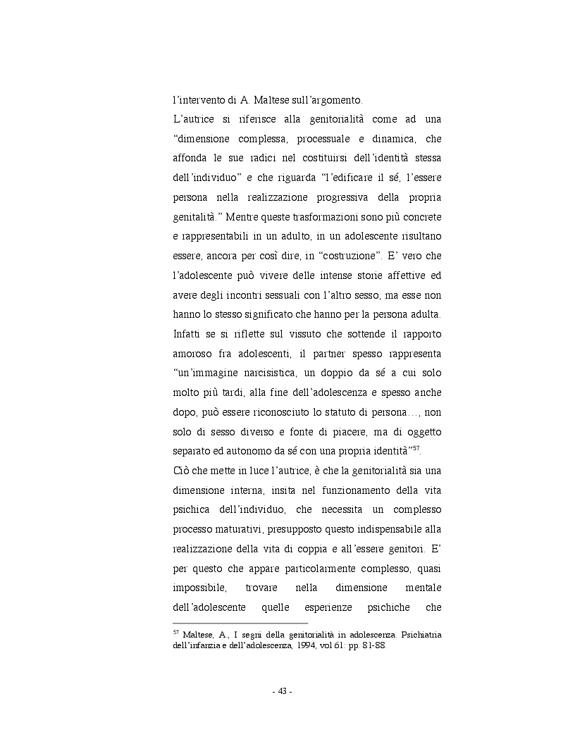 Estratto dalla tesi: Adolescenti e gravidanza: politiche, servizi e buone prassi