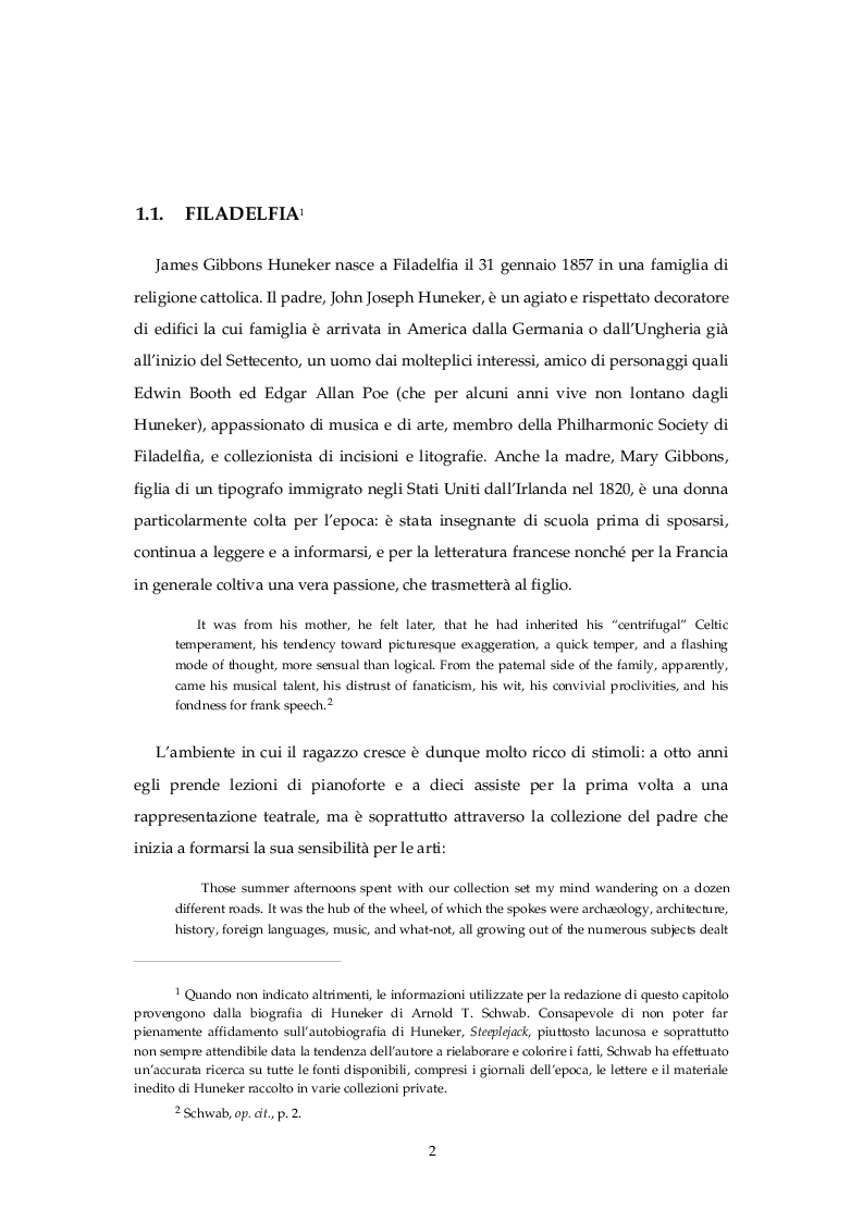 Estratto dalla tesi: James Gibbons Huneker: Jack od the Seven Arts