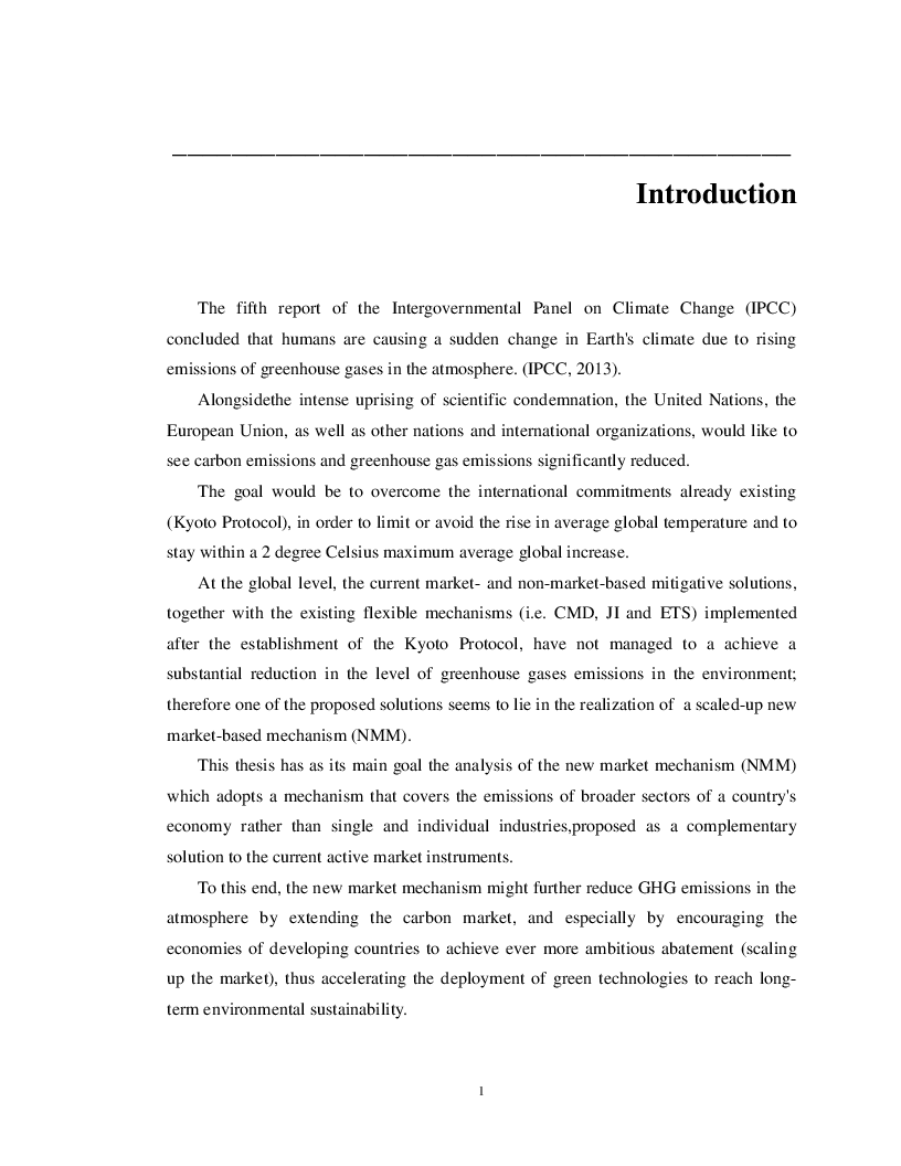 Estratto dalla tesi: From the Kyoto Protocol to the Long Term Cooperative Action: Critical implications and opportunities for a New Market based Mechanism (NMM)