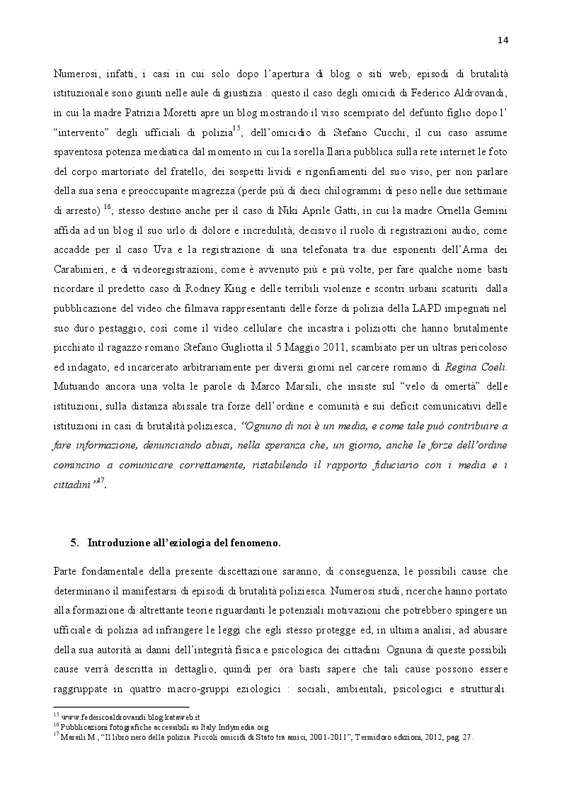 Estratto dalla tesi: Brutalità poliziesca ed uso eccessivo della forza: il lato oscuro del distintivo di polizia. Analisi storico-sociologica