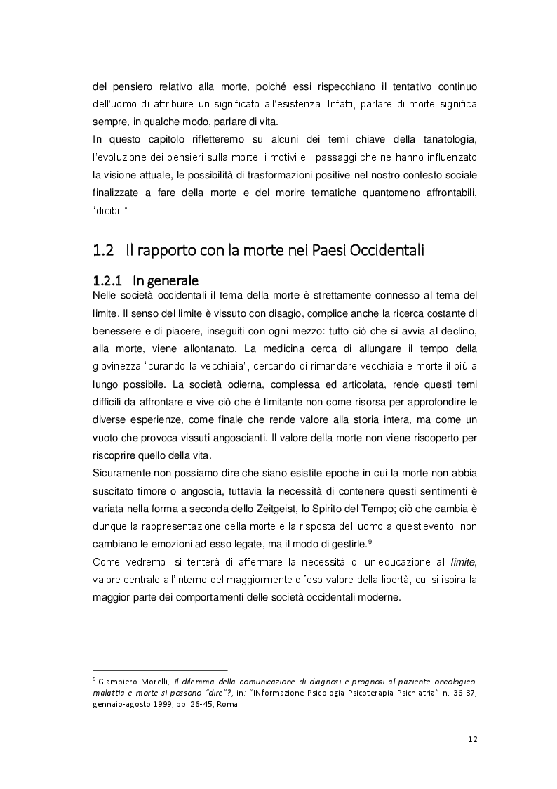 Estratto dalla tesi: L'Educatore Professionale e l'accompagnamento alla morte. Riflessioni sulle possibilità di un lavoro educativo in hospice.