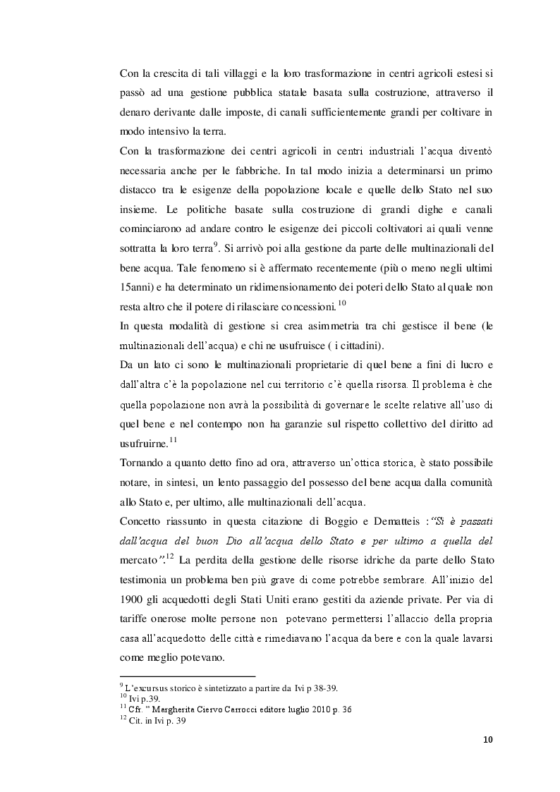 Estratto dalla tesi: Stati e Multinazionali nelle relazioni Internazionali: Il caso dell'acqua