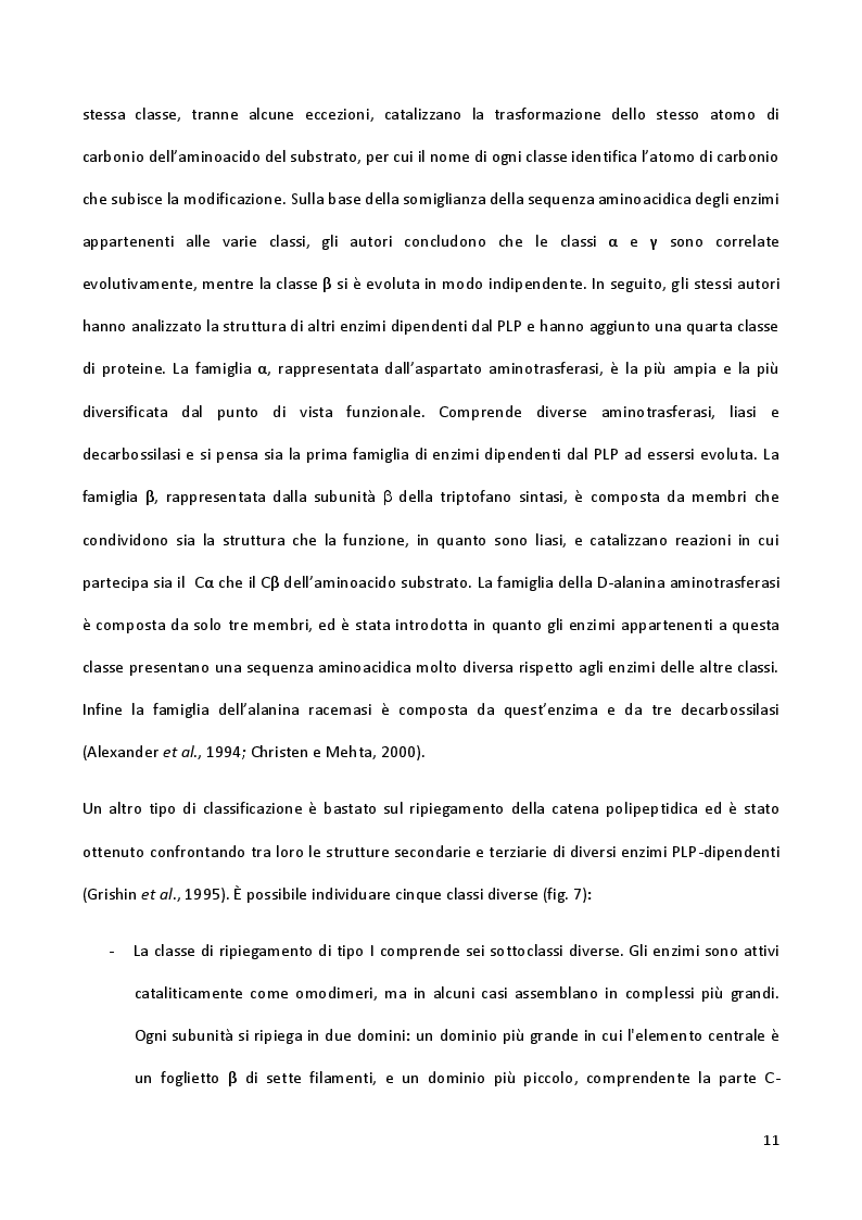 Estratto dalla tesi: Caratterizzazione della SHMT dal batterio psicrofilo Psychromonas Ingrahamii e confronto con l'enzima omologo da E. coli