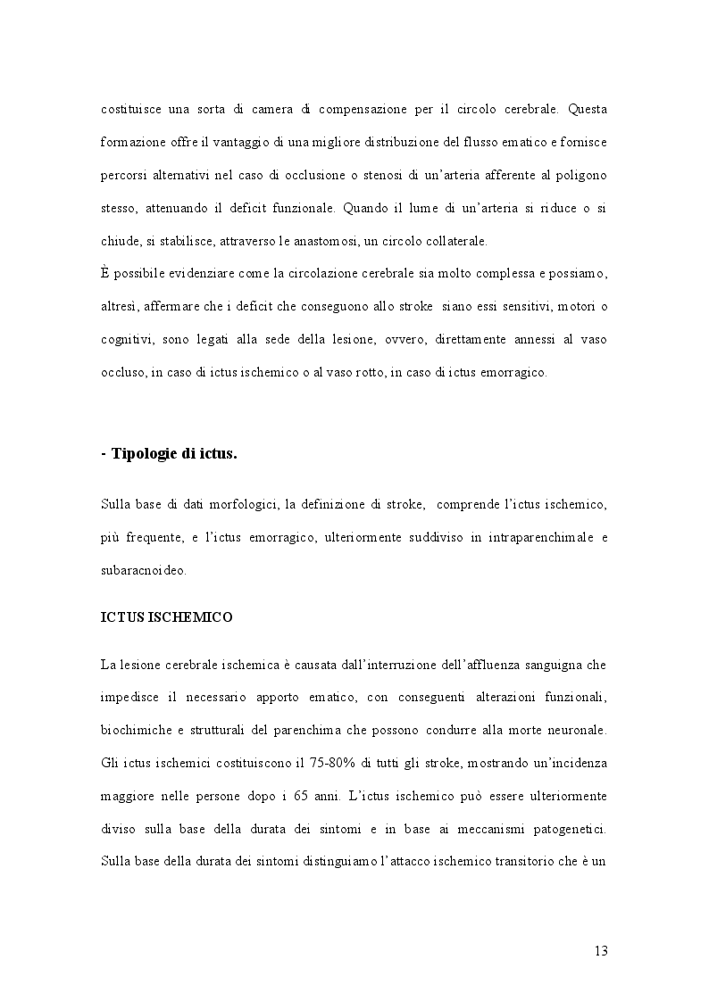 Estratto dalla tesi: La Terapia Occupazionale nella riabilitazione dell’ictus in fase sub-acuta.