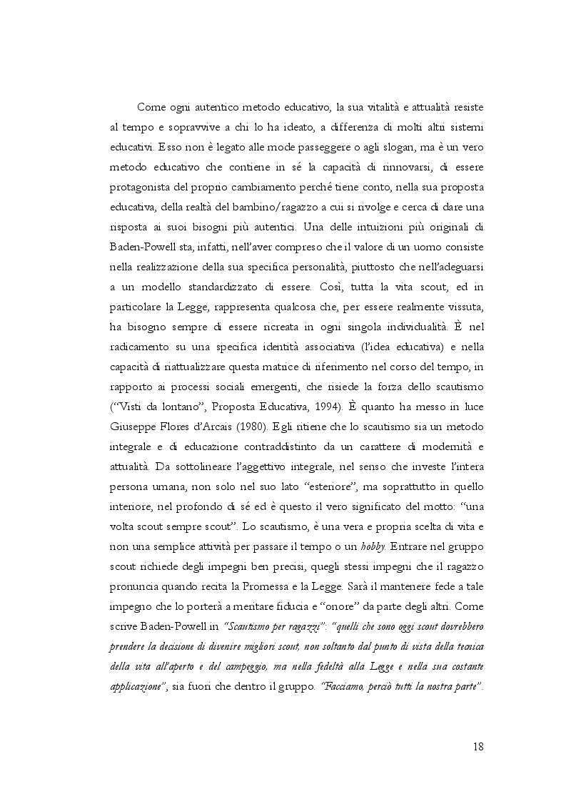Estratto dalla tesi: Implicazioni psicologico-formative del gruppo scout