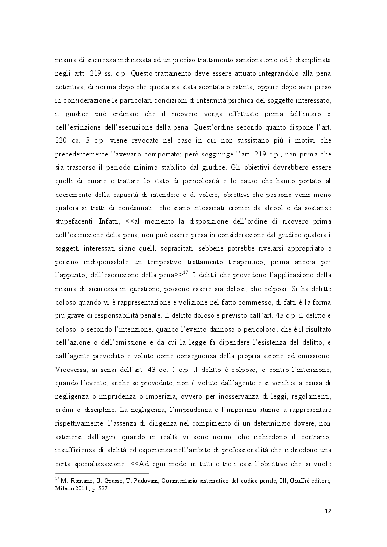 Estratto dalla tesi: Misure di sicurezza e pericolosità sociale nel diritto penale moderno. Casi, questioni, prospettive.