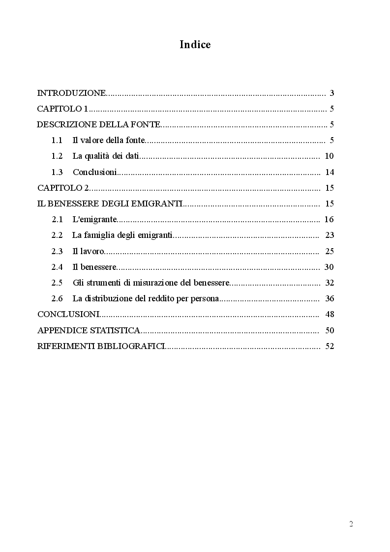 Indice della tesi: Le condizioni di vita degli italiani a Chicago alla fine dell'Ottocento, Pagina 1