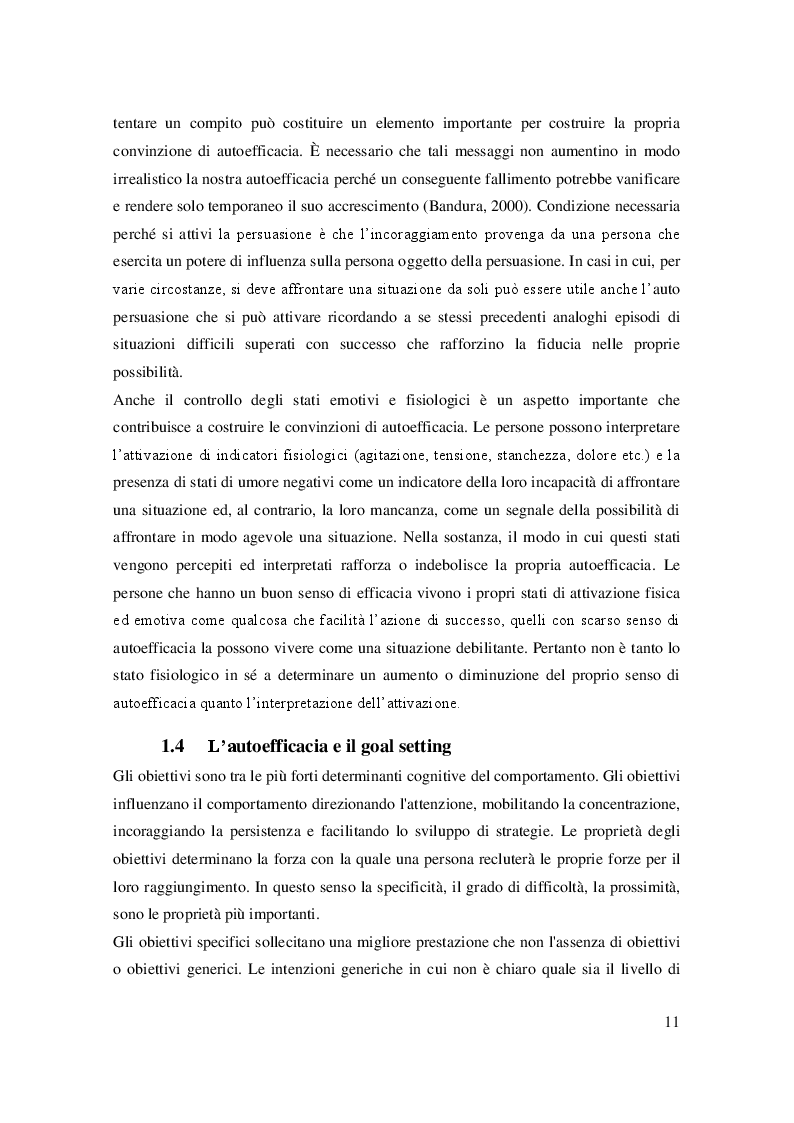 Estratto dalla tesi: L'autoefficacia nello sport