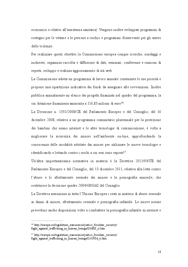 Estratto dalla tesi: La pedopornografia, aspetti giuridici e strategie di contrasto