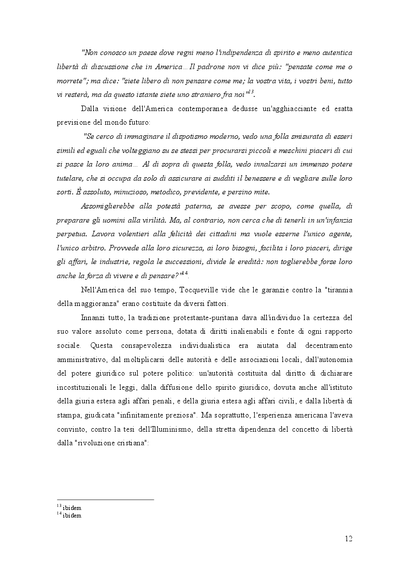 Estratto dalla tesi: Federalismo e democrazia nel pensiero politico di Alexis de Tocqueville