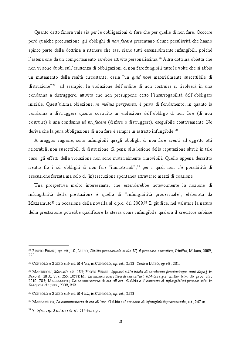Estratto dalla tesi: L'eterna incompiuta: esecuzione degli obblighi infungibili nel processo civile e amministrativo