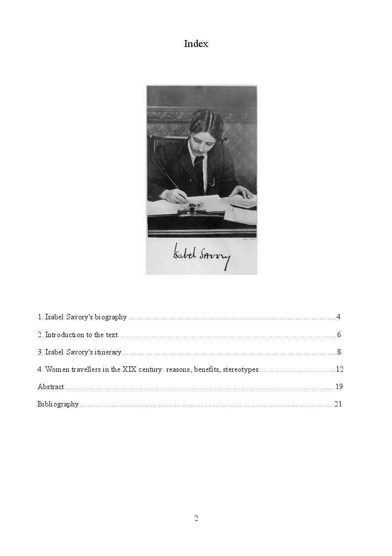 Indice della tesi: Travel and Female Emancipation: Isabel Savory's A Sportswoman in India, 1900, Pagina 1