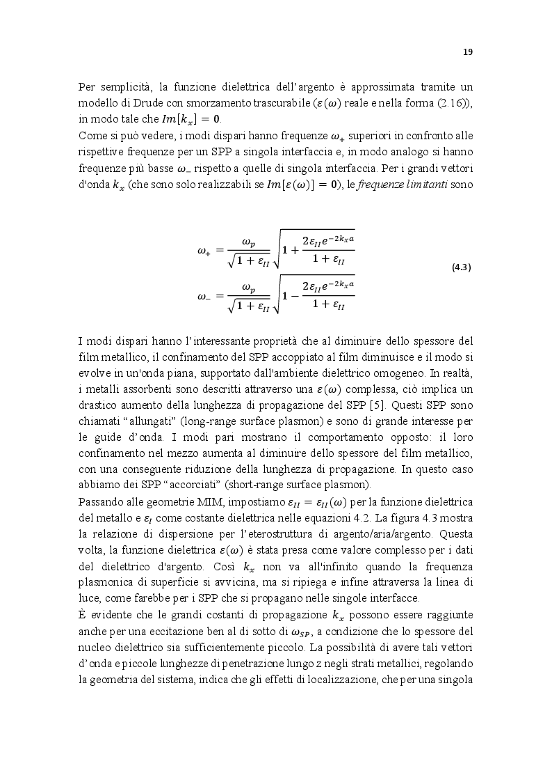 Estratto dalla tesi: Fondamenti e applicazioni della plasmonica