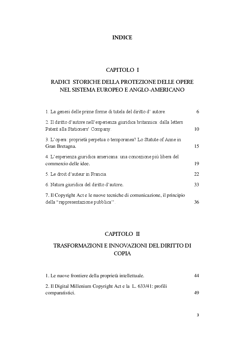Indice della tesi: Nuovi orientamenti delle corti americane sul copyright. First sale doctrine, Pagina 1