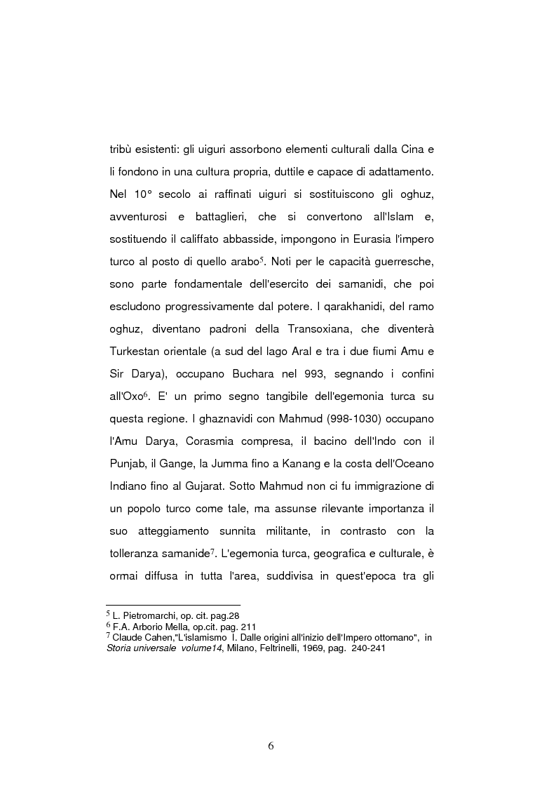 Anteprima della tesi: La politica estera della Turchia nei confronti delle nazioni turcofone della ex Unione Sovietica, Pagina 6