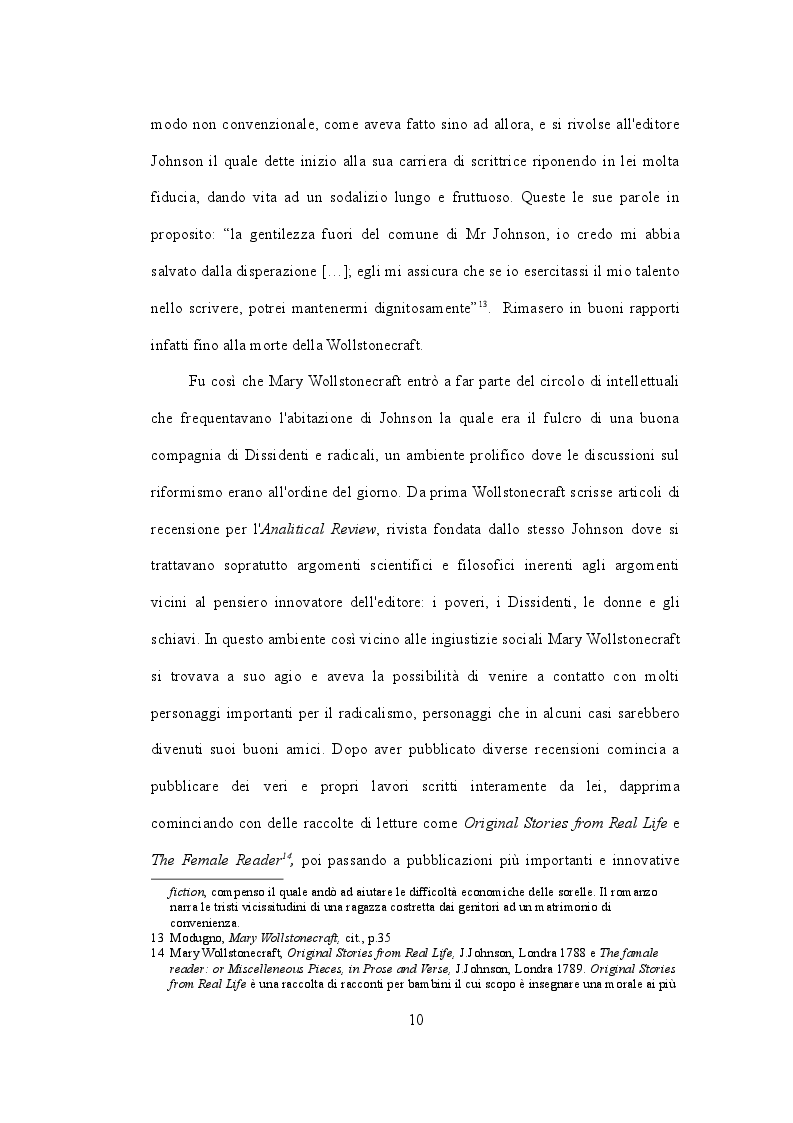 Estratto dalla tesi: Mary Wollstonecraft: dall'educazione delle bambine alla ''rivoluzione dei costumi''