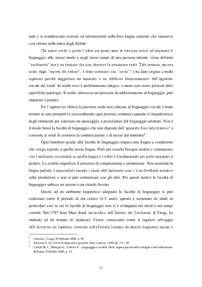 Estratto dalla tesi: Integrazione lavorativa dei sordi: utopia o realtà?