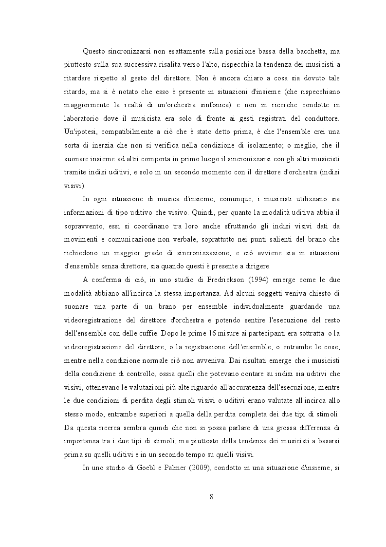 Estratto dalla tesi: Suonare insieme: sincronizzazione, rispecchiamento ed empatia