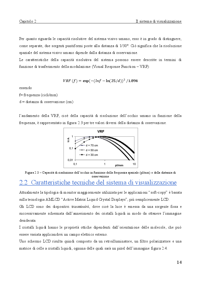 Estratto dalla tesi: Sistemi per la visualizzazione di immagini mediche, valutazione delle caratteristiche e controlli di qualità