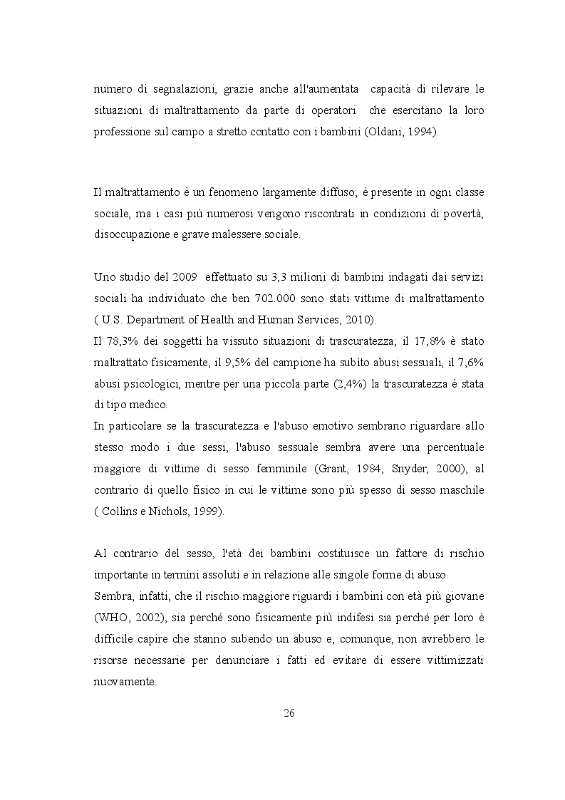 Estratto dalla tesi: La rappresentazione della famiglia nei bambini maltrattati