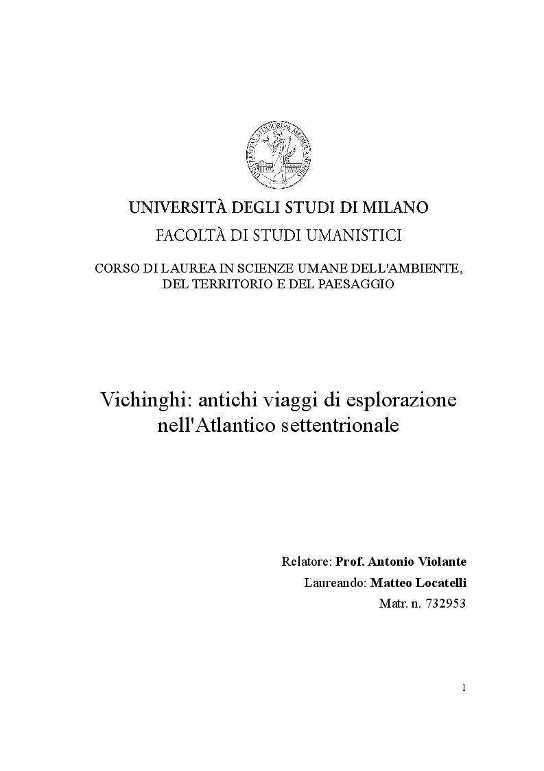 Corso Di Laurea In Scienze Umane Dell Ambiente Tesionline