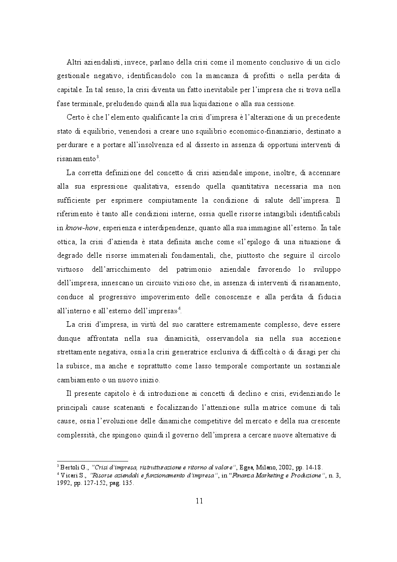 Estratto dalla tesi: Le strategie di outsourcing nei processi di risanamento. Un'analisi empirica