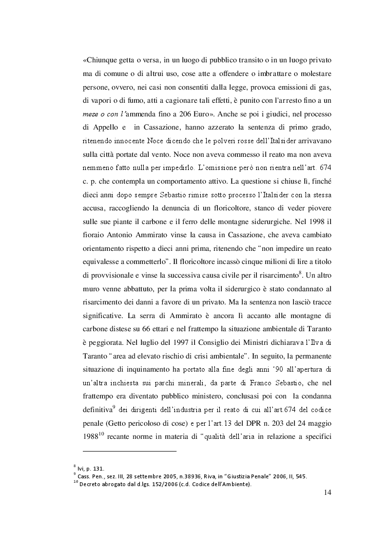 Estratto dalla tesi: Diritto alla salute vs diritto al lavoro. Il caso Ilva