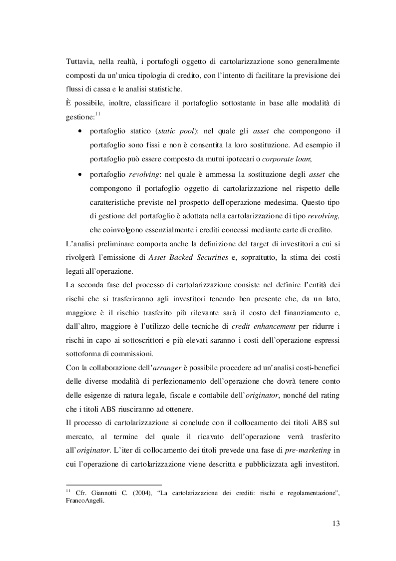 Estratto dalla tesi: Il mercato europeo delle cartolarizzazioni