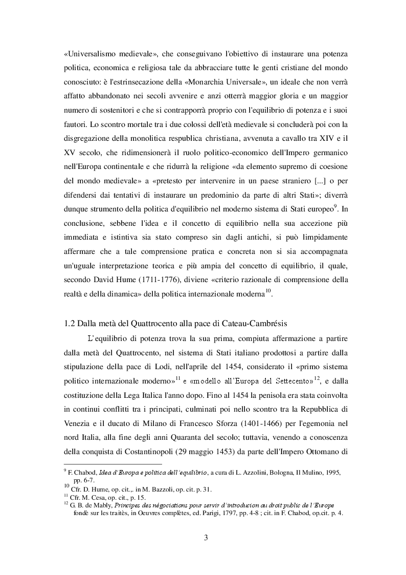 Estratto dalla tesi: L'equilibrio di potenza europeo nel Settecento