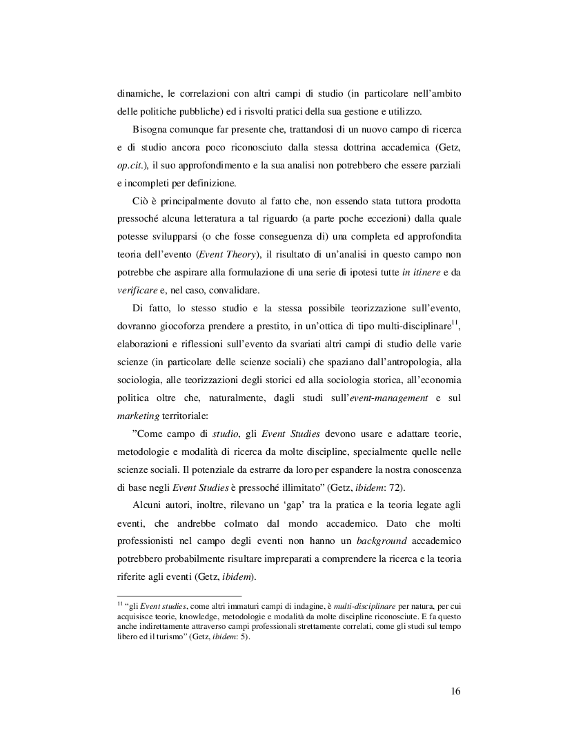 Estratto dalla tesi: Event Studies: l'analisi dell'evento come risorsa strategica delle politiche urbane e territoriali
