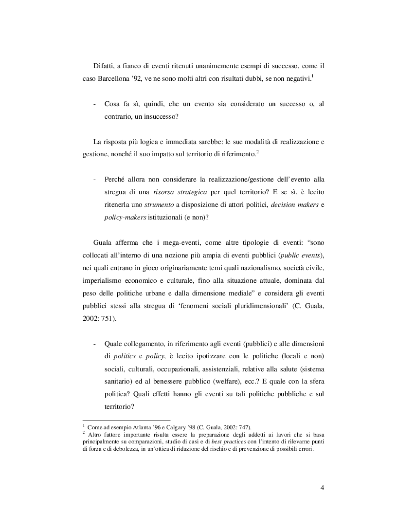 Anteprima della tesi: Event Studies: l'analisi dell'evento come risorsa strategica delle politiche urbane e territoriali, Pagina 3