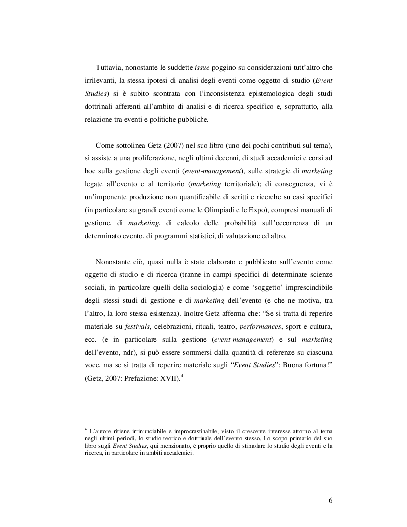 Anteprima della tesi: Event Studies: l'analisi dell'evento come risorsa strategica delle politiche urbane e territoriali, Pagina 5