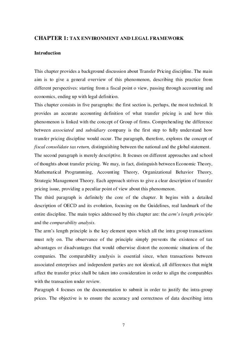 Estratto dalla tesi: Transfer Pricing within a Group: a Case Study