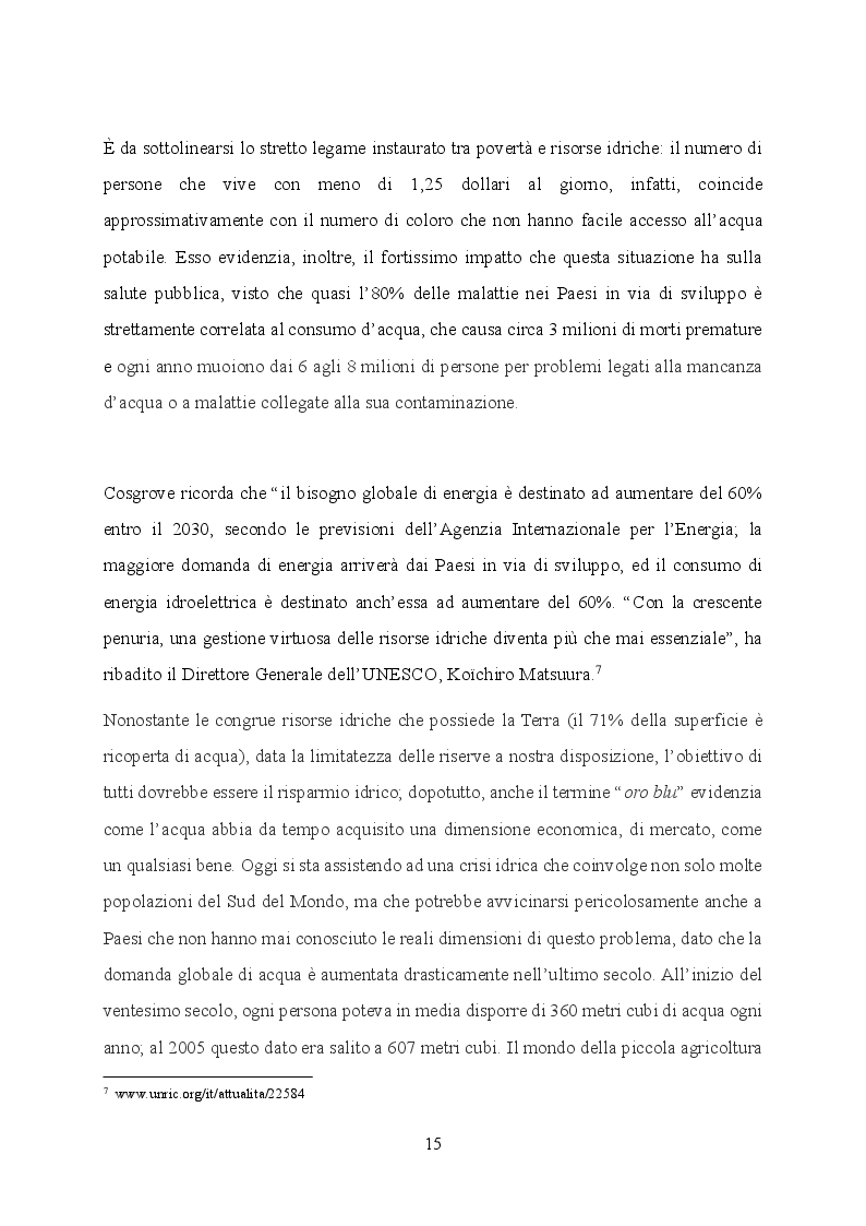 Estratto dalla tesi: L'acqua: declinazioni del suo uso nei contesti italiano, europeo e statunitense