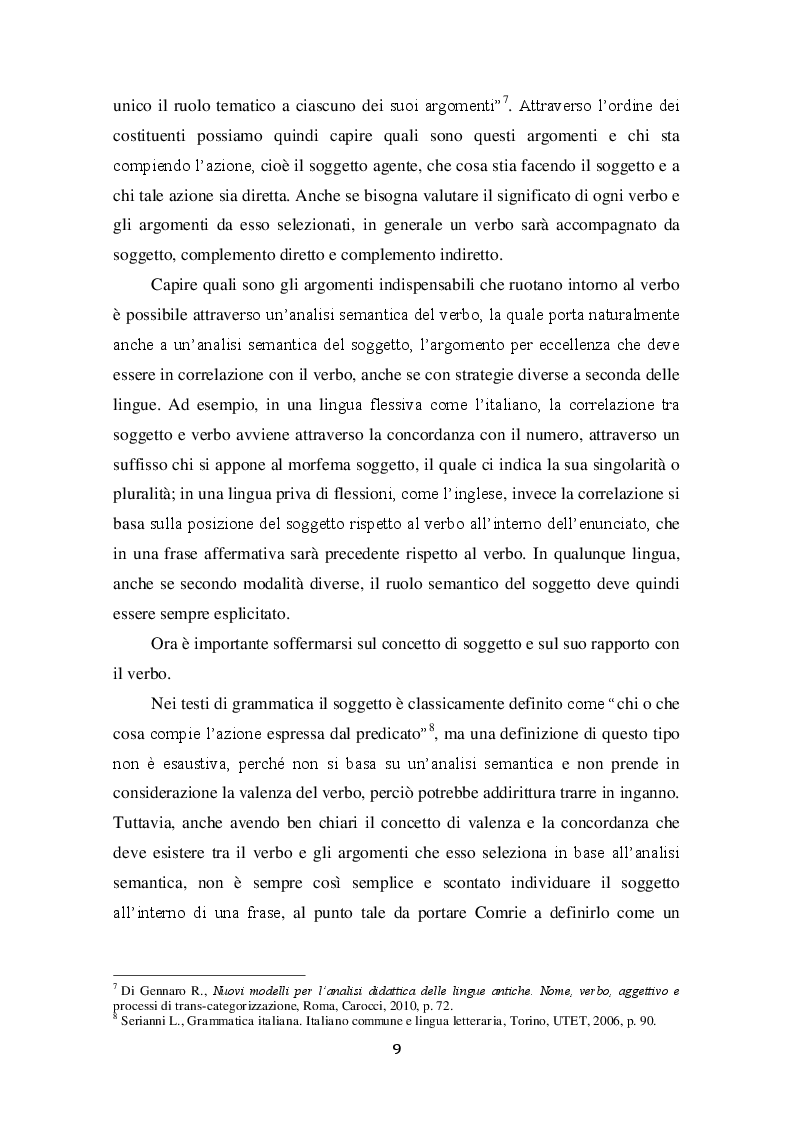 Estratto dalla tesi: L'analisi tipologica: una riflessione sull'organizzazione della lingua attraverso la comparazione interlinguistica.