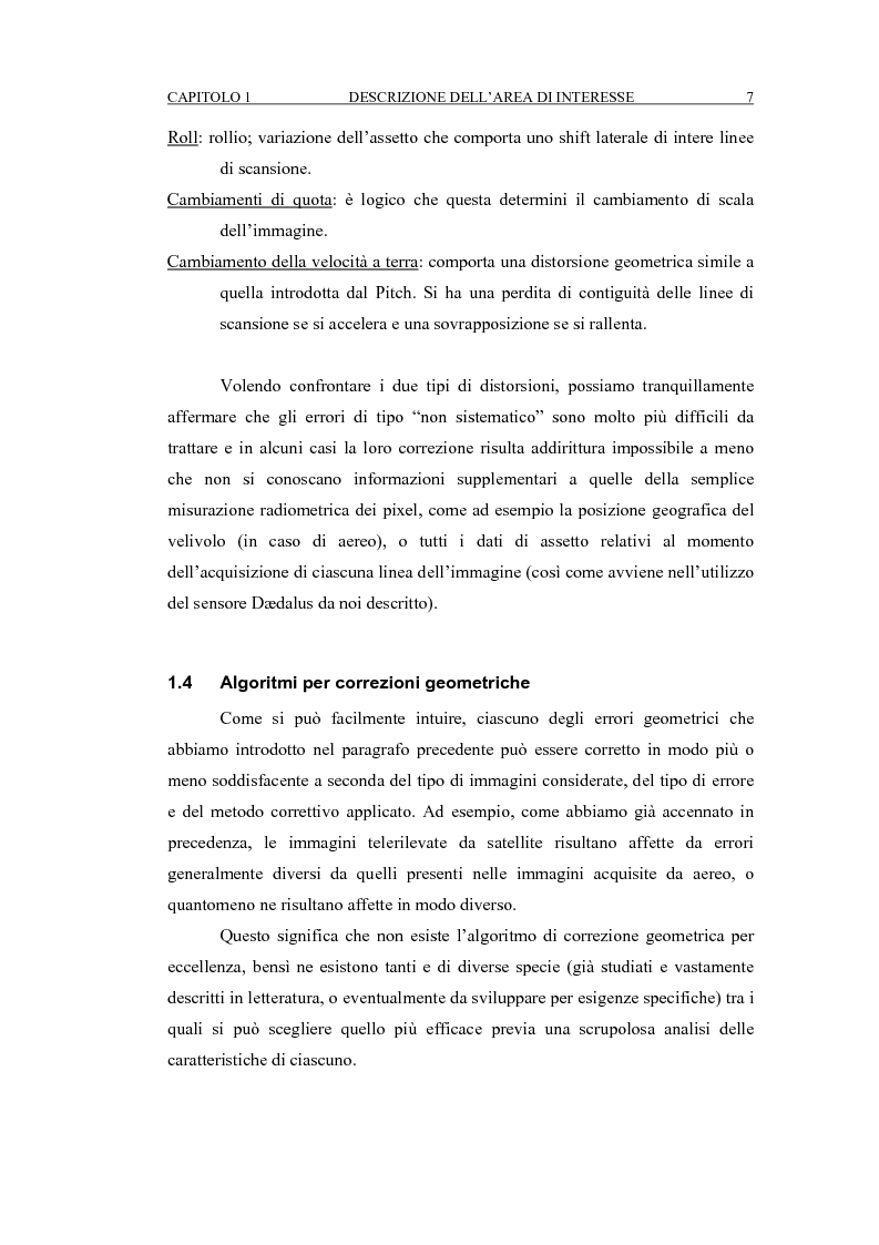 Anteprima della tesi: Correzione geometrica di immagini telerilevate da aereo, Pagina 11