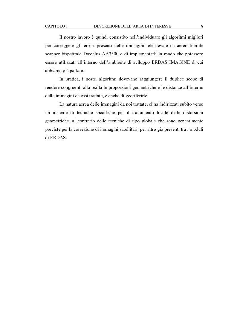 Anteprima della tesi: Correzione geometrica di immagini telerilevate da aereo, Pagina 12