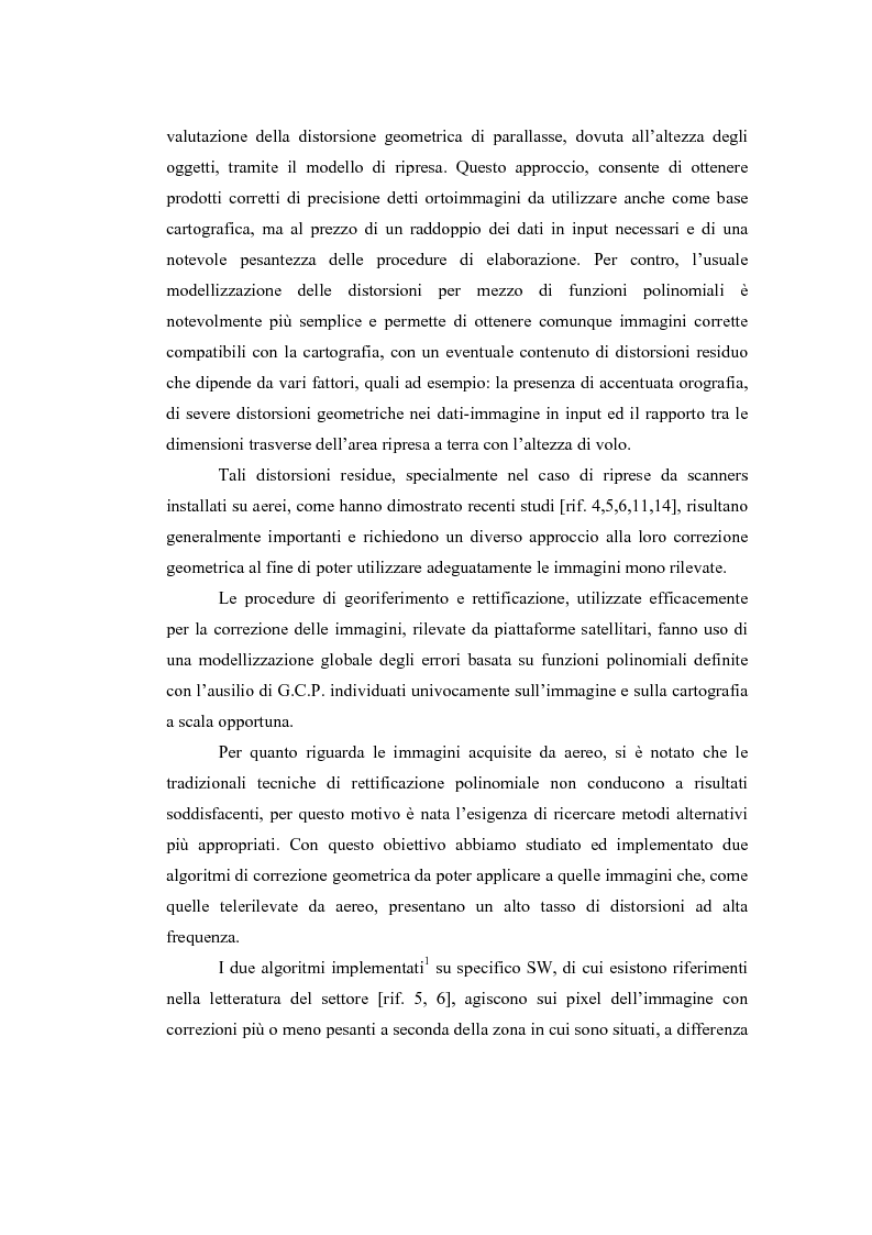 Anteprima della tesi: Correzione geometrica di immagini telerilevate da aereo, Pagina 3