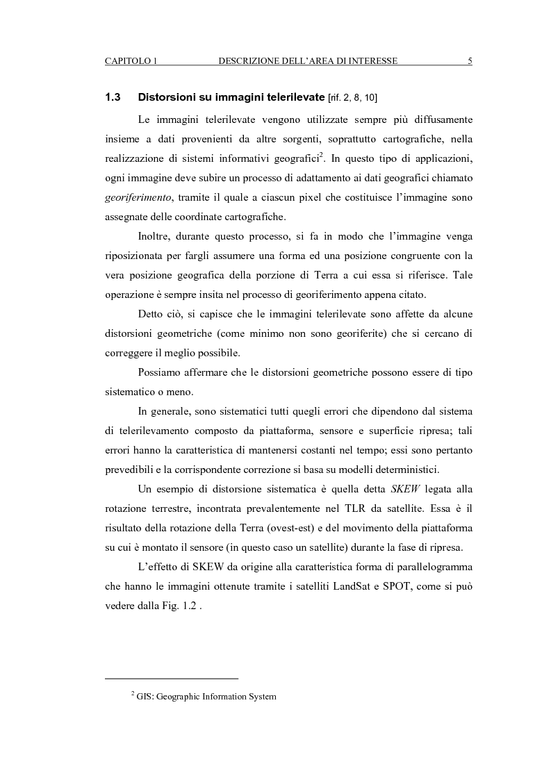 Anteprima della tesi: Correzione geometrica di immagini telerilevate da aereo, Pagina 9