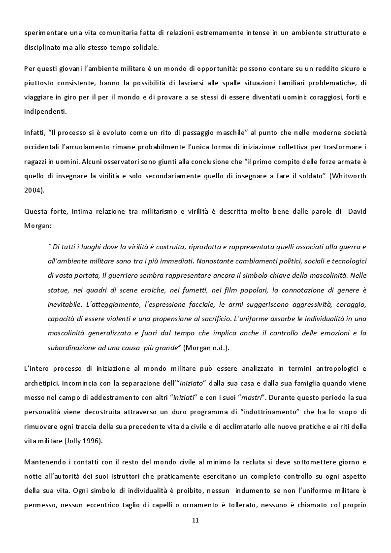 Estratto dalla tesi: Il trauma psicologico della guerra. Progetto per la creazione di un centro di ricerca e di assistenza psicologica per il personale militare impiegato in missioni operative.