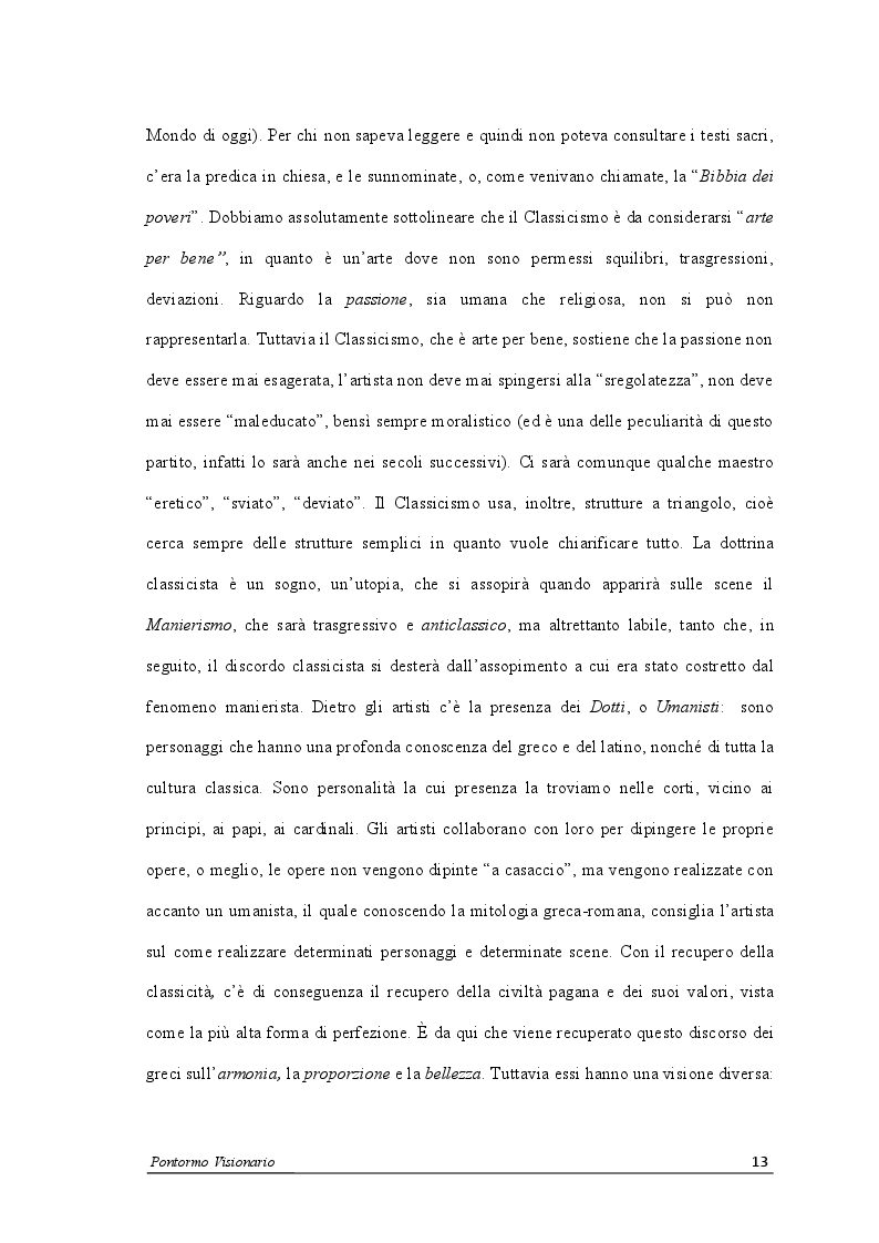 Estratto dalla tesi: Pontormo Visionario