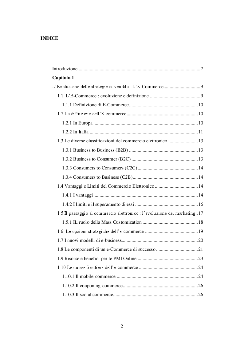 Indice della tesi: E-Commerce: una nuova frontiera per il settore dell'occhialeria, Pagina 1